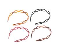 TOPPERFUN 4pcs Hollowed Headwear Stylish Hair Fixing Tool Mesh Hollow Headbands for Girls Women Face Washing Spa Hairbands in Black Brown Wine Red Dark Coffee