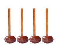 TOPPERFUN 4Pcs Long Handle Wooden Soup Spoons Set, Japanese Style Octagonal Wood Ladles for Ramen, Porridge, and Cooking, Reusable Kitchen Utensils for Asian Soup Serving