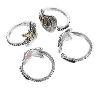 TOPPERFUN 4pcs Men’s Adjustable Guitar Finger Rings Punk Gothic Music Jewelry Statement Rings for Men Rock Band Accessories