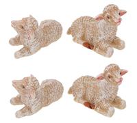TOPPERFUN 4pcs Mini Resin Sheep Figurines Compact Lamb Statues for Garden and Home Decor Natural Lifelike Animal Ornaments Whimsical Outdoor Landscape Accessories for Indoor Display