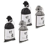TOPPERFUN 4pcs Odor Elimination Bags Bamboo Charcoal Bags High-efficiency Absorption Activated Charcoal Air Purifying Odor Absorber for Car and Home