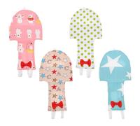 TOPPERFUN 4pcs Parrot Clothes Bird Flying Suit Pet Diaper Breathable Cotton Fabric Xl Size for Budgie Cockatiel Parakeet with Green Dots Blue Stars and Bear Patterns