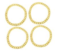 TOPPERFUN 4pcs Punk Style Gold Chains for Men Decorative Hip Hop Jewelry Lightweight Faux Gold Necklace for Theme Parties Unique Male Accessories