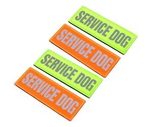 TOPPERFUN 4pcs Reflective Service Dog Harness Patches with Hook and Loop Fastener, Professional Puppy and Large Dog Vest Accessories, Sturdy Pet Tags for Training and Identification