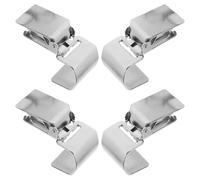 TOPPERFUN 4pcs Rug and Curtain Clips Buckle Carpet Wall Hangers Silver Stainless Steel Heavy-Duty Versatile Design Sleek Style for Home and Office