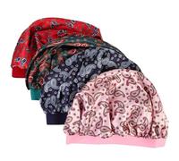 TOPPERFUN 4Pcs Satin Sleeping Bonnet Elastic Soft Hair Cap for Women Adjustable Turban Shower Caps Protect Moisture and Prevent Hair Breakage Night Use