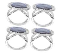 TOPPERFUN 4pcs Scarf Ring Clip T-shirt Tie Buckles For Women Round Circle Metal Clothing Decor Silk Scarf Holder Sweater Button Shawl Brooches For Casual And Business Outfits
