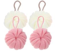 TOPPERFUN 4pcs Shower Loofahs Bath Balls 4.32x4.32x1.97inch Pe Material Practical Rich Bubbles Body Wash Ball for Adult Bathing