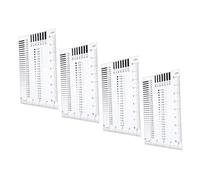 TOPPERFUN 4pcs Transparent Crack Ruler Lightweight Measurement Tool for Flaw Detection and Line Thickness Assessment Industrial Quality Control