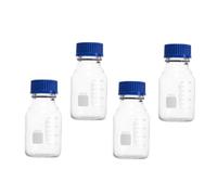 TOPPERFUN 4pcs Transparent Glass Vials with Lids Clear Sample Bottles for Experiment Storage Thickened Anti-slip Base Practical Chemistry Lab Use