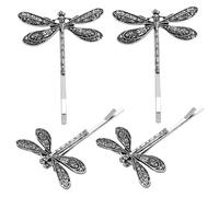 TOPPERFUN 4pcs Vintage Dragonfly Hair Clips for Women and Metal Alloy Barrettes Versatile Decorative Accessories for Collars Hats and Bags Durable and Elegant Hairpins
