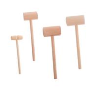 TOPPERFUN 4pcs Wooden Seafood Mallet Lightweight Crab Shell Hammer Cake Mallets with Comfortable Round Handles for DIY Jewelry Shrimp and Shell Cracking
