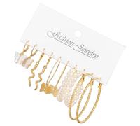 TOPPERFUN 5 Pairs Butterflies Snake Earrings Set Vintage Pearl Hoops Simple Dangle Ear Accessories for Women Chic Jewelry for Everyday Special Occasions