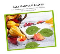 TOPPERFUN 50pcs Artificial Magnolia Leaves Green Simulated Plant Leaves PU Material Realistic Decorative Foliage for Home Halloween Harvest Festival Scene Layout and Flower Arrangements