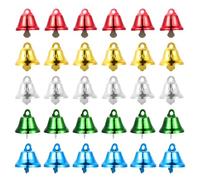 TOPPERFUN 50pcs Bells Crafting Charms for Bird Toys Christmas Decorations and Pet Accessories Gold Silver Green