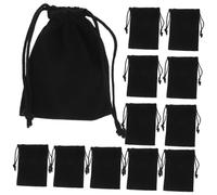 TOPPERFUN 50Pcs Black Velvet Drawstring Bags Storage Pouches for Jewelry Dice Pens Glasses for Wedding Favors Parties and Everyday Organization