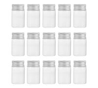 TOPPERFUN 50pcs Clear Glass Vials with Lids Laboratory Sample Bottles Thickened Transparent Small Bottles for Experiments and Liquid Storage