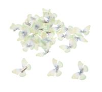 TOPPERFUN 50pcs Light Green Tulle Butterfly Hair Clips Double-layer Mesh Hairpins for Women Wedding Headwear Non-slip Hair Decorations for Cosplay Halloween Party