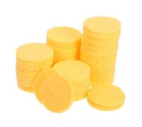 TOPPERFUN 50pcs Natural Wood Pulp Facial Cleaning Sponges Soft Compressed Cellulose Puff for Makeup Removal and Deep Pore Cleansing Skin Friendly Round Face Care Tools Travel Friendly Skin