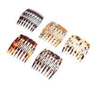 TOPPERFUN 5pcs French Hair Side Combs for Women Anti-static Acetate Material with Wide Teeth, Compact and Gentle on Sensitive Scalps, Elegant French Design for Daily Use and