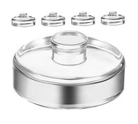 TOPPERFUN 5pcs Glass Fermentation Weights with Handle Mason Jar Accessories for Sauerkraut Kimchi Pickling Even Pressure Wide Mouth Fermenting Tools for Home Food Preservation