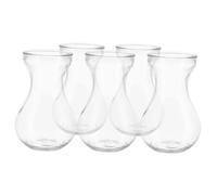 TOPPERFUN 5Pcs Glass Flower Vases Simple Hydroponic Planter for Hyacinth Bulbs Compact Desktop Home Decor Table Centerpiece