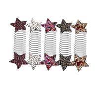 TOPPERFUN 5pcs Invisible Star Hair Pins Hair Comb Bangs Holder Updo Non-slip Sectioning Clips for Women