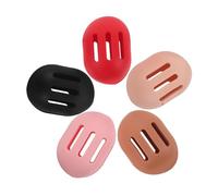 TOPPERFUN 5pcs Makeup Sponge Holder Breathable Protective Silicone Case for Beauty Eggs Powder Puff Organizer Portable Storage Box with Color Options Khaki Pink Black Red Light Coffee
