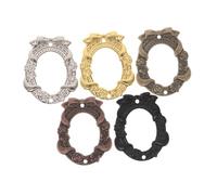 TOPPERFUN 5pcs Mini Baroque Photo Frames European Style Ornate Metallic Texture Picture Frames Decorative for Wedding Home Display Photography Props