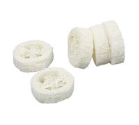 TOPPERFUN 5pcs Natural Loofah Soap Pads with Convenient Soap Mat Function for Bathroom Kitchen Exfoliating Scrubber for Daily Use