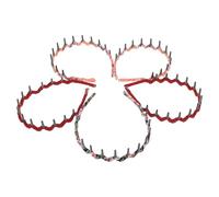 TOPPERFUN 5pcs Teeth Comb Headbands Wavy Leopard Pattern Chiffon Plastic Hair Bands Scalp Massage Stress Relief Hair Accessories for Washing Your Face and Applying Color Assorted style