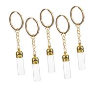 TOPPERFUN 5pcs Tiny Glass Perfume Bottle Keychain Portable Empty Keychain Perfume Bottles with Unique Glass Drift Design Versatile Mini Hanging Charms for Fragrances for and Personal Use