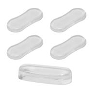 TOPPERFUN 5pcs Toilet Lid Pads Self-Adhesive Silicone Pu Cushion Strong Bonding Pad Noise Reduction Cover Protect The Toilet Lid for Bathroom