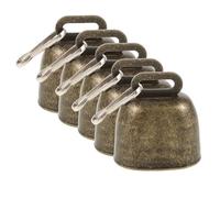 TOPPERFUN 5pcs Vintage Metal Cow Bells for Cattle Loud Calling Bell for Grazing Lost Use Crisp Sound Pet Collars Holiday Decoration for Sheep Farm Animals