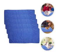 TOPPERFUN 5pcs Washable Blue Microfiber Pet Blankets 30x40cm Guinea Pig Bedding Pads Small Animal Sleeping Mats Reusable Cage Liners for Rabbits and Hedgehogs