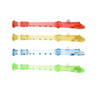 TOPPERFUN 6-Hole Mini Clarinet Flute for Boys and Girls 4pcs Plastic Wind Instrument Set for Beginner Music Practice (Random Colour)