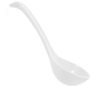 TOPPERFUN 6 Inch 2 Pack Asian Soup Ladle Rice Spoon Microwave Safe Porcelain Bone China Ceramic Steel-Wrapped Handle Ergonomic Design White for Hotel Banquets