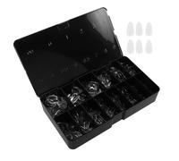TOPPERFUN 600pcs Almond Shape Transparent Nail Tips Press Nails Crystal DIY Home Salon Use