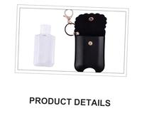 TOPPERFUN 60ml Bottle with Leather Keychain Holder Pouch Portable Hanging Storage Bottle Set of 3 Empty Keychain Bags