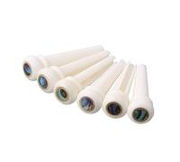 TOPPERFUN 6pcs Acoustic Guitar Bridge Shell Dot Inlay Cow Bone Bridge for Folk Guitar Fit for String Instruments High Density Craftsmanship