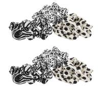 TOPPERFUN 6Pcs Animal Print Hair Scrunchies Set for Women - Cow, Zebra, Leopard Pattern Soft Elastic Ponytail Holders Hair Accessories for Daily Use and