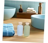 TOPPERFUN 6PCS Avocado Green Blue Reusable Flip Top Shampoo Refill Bottles Leakproof Plastic Travel Containers with Anti-slip Grip for Conditioner Body Wash Toiletries