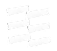 TOPPERFUN 6Pcs Clear Acrylic Office Name Plate Holders with Adhesive Tape Transparent Wall and Door Sign Frames for Office Door Name Plates and Desk Display