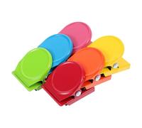 TOPPERFUN 6pcs Colorful Magnetic Clips for Fridge Multifunctional Metal Clamp Holders for Notes Photos Recipes Kitchen and Office Organization Vibrant Decorative Magnets for Home Classroom