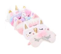 TOPPERFUN 6Pcs Cute Unicorn Sleeping Eye Mask Creative Travel Masks for Youth Soft Satin Cloth Block Out Light for Naps Comfortable Sleep for Home Travel