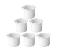 TOPPERFUN 6pcs Epoxy Resin Supplies Silicone Measuring Cups 50ml Easy to Use Safe Reusable Mixing Cups for Large Resin Handicrafts Family and Friends