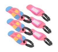 TOPPERFUN 6pcs Flexible PVC Luggage Tags for Travel Durable Suitcase Labels with Writable Id Section Private Baggage Tags for Easy Identification Cruise Ships and Flights