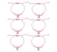 TOPPERFUN 6pcs Handmade Braided Rope Bracelet for Women Adjustable Awareness Jewelry Inspirational for Health Conscious Friends