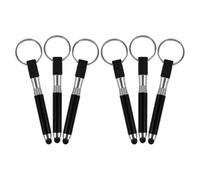 TOPPERFUN 6pcs Multifunctional Keychain Pen with Stylus Ring High Sensitivity Alloy Stylus Pens for Touch Screens and Phones Cute Keychain Design for Mobile Phone Use