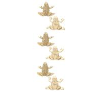 TOPPERFUN 6pcs Oriental Ornaments Home Feng Shui Gifts Brass Craft Toad Statue Decorative Figurine